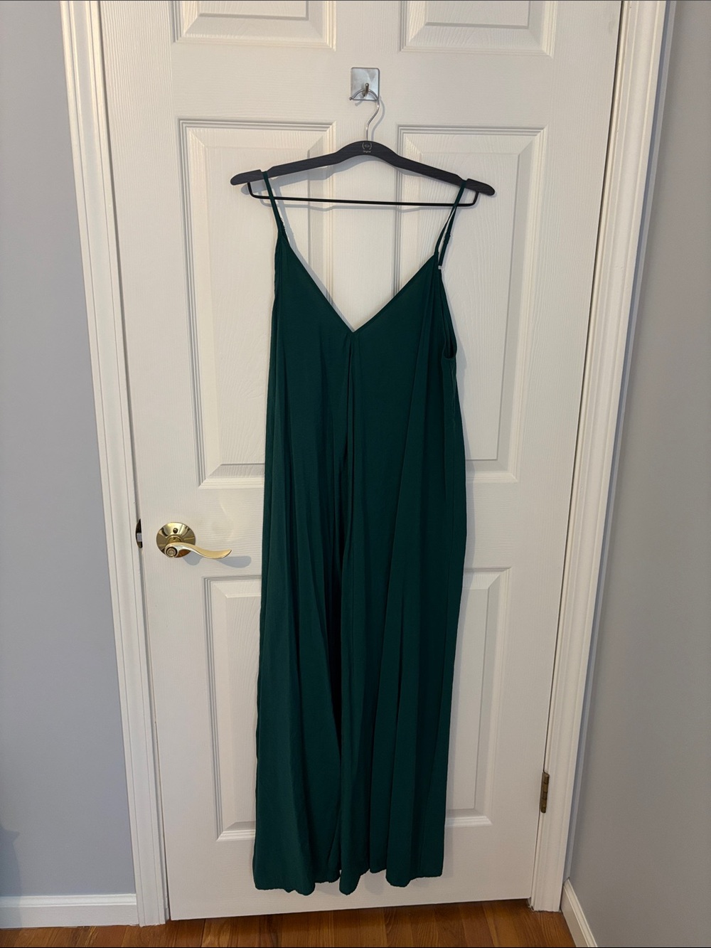 Zara Emerald Green, Spaghetti V-Neck, Maxi Dress